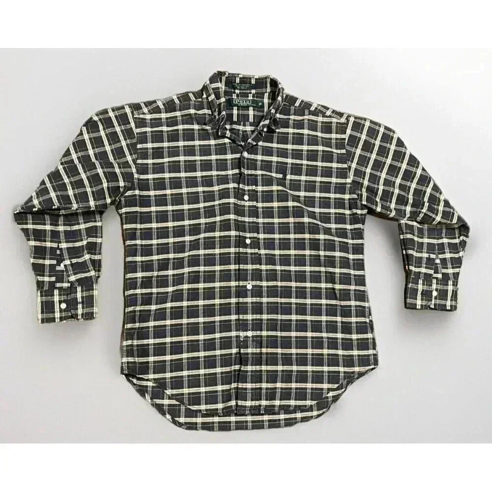 Ralph Lauren Boys Plaid,‎ Button-Down Shirt, Size Medium